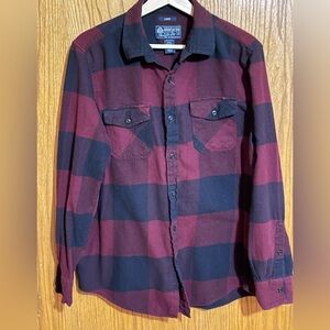 American Rag flannel men’s sz large 100
% cotton red‎